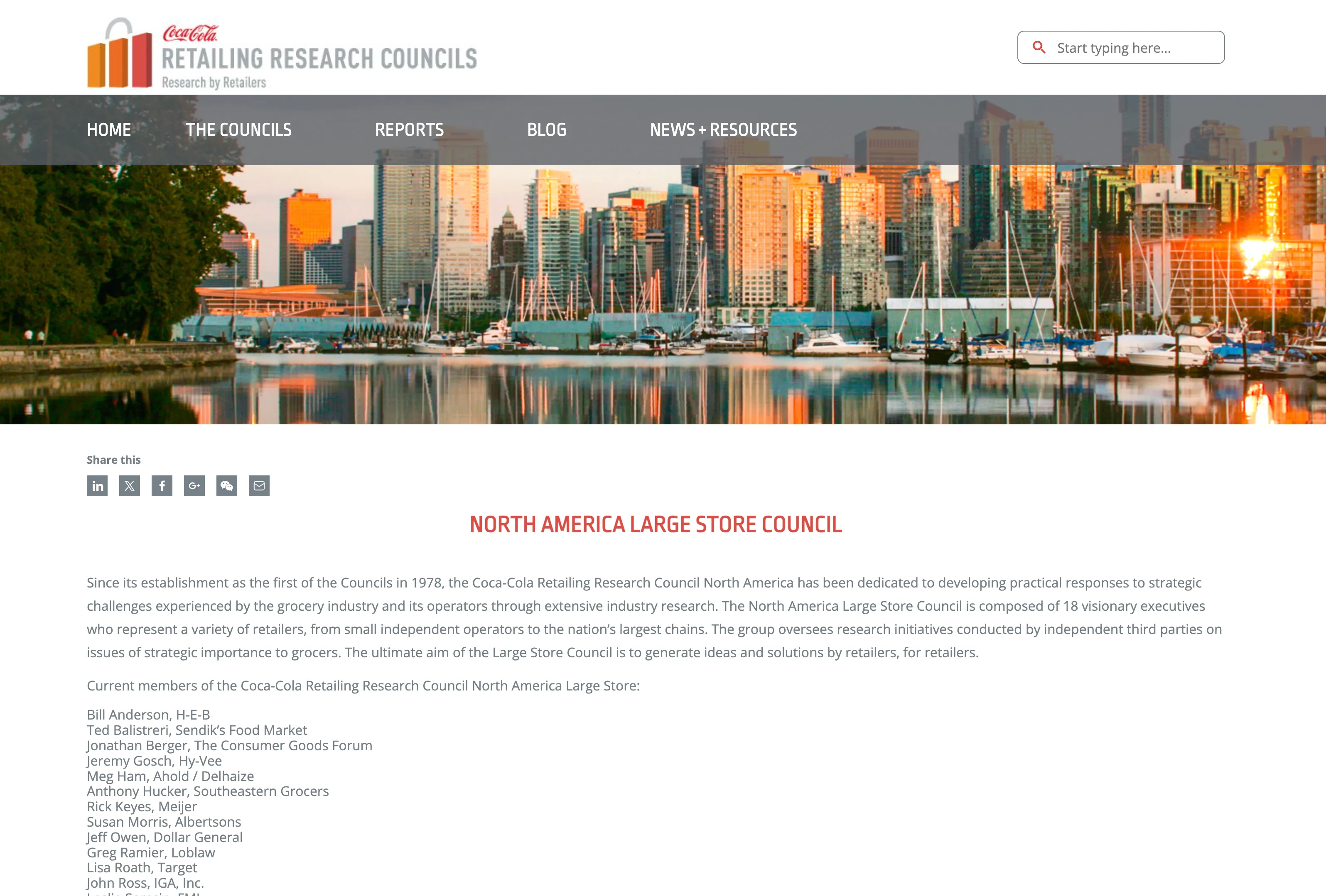 The old CCRRC website: a council landing page with a dated brand and dense block of body text
